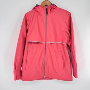 Charles River New Englander Rain Jacket Womens S Coral Waterproof Reflective